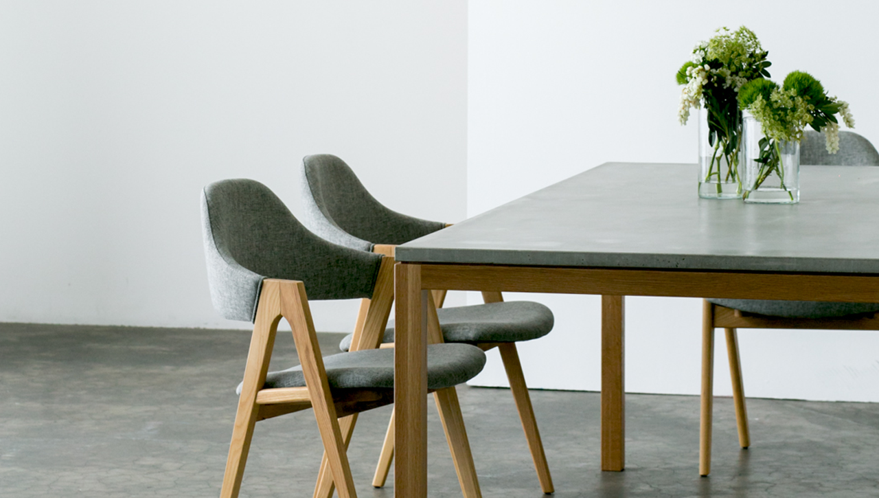 Slabs by Design Venice American Oak and concrete dining table